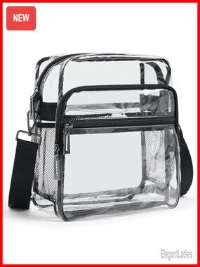 Clear TPU Crossbody Bag Stadium Approved Waterproof Messenger Purse